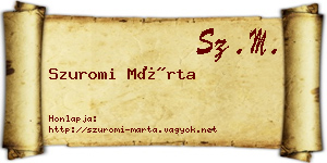 Szuromi Márta névjegykártya